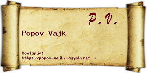 Popov Vajk névjegykártya